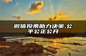 微信投票助力决策,公平公正公开