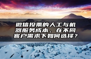 微信投票的人工与机器服务成本，在不同客户需求下如何选择？