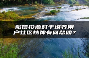 微信投票对于培养用户社区精神有何帮助？