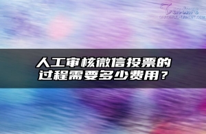 人工审核微信投票的过程需要多少费用？