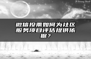 微信投票如何为社区服务项目评估提供依据？