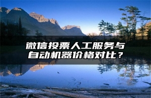 微信投票人工服务与自动机器价格对比？