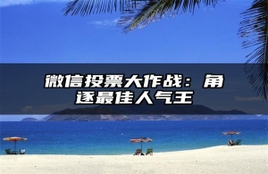 微信投票大作战：角逐最佳人气王