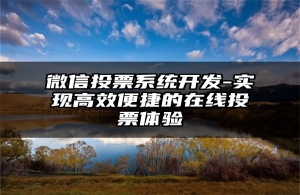 微信投票系统开发-实现高效便捷的在线投票体验