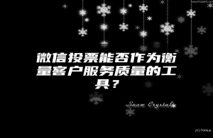 微信投票能否作为衡量客户服务质量的工具？