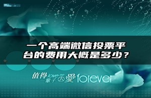 一个高端微信投票平台的费用大概是多少？