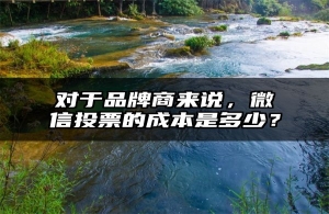 对于品牌商来说，微信投票的成本是多少？