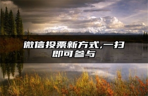 微信投票新方式,一扫即可参与