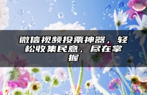 微信视频投票神器，轻松收集民意，尽在掌握