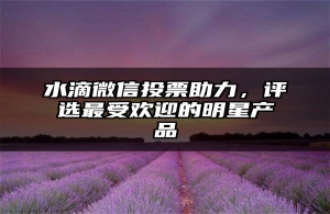 水滴微信投票助力，评选最受欢迎的明星产品