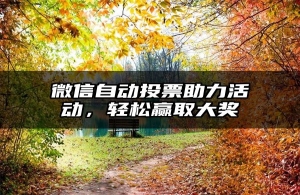 微信自动投票助力活动，轻松赢取大奖