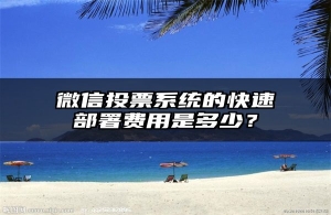 微信投票系统的快速部署费用是多少？
