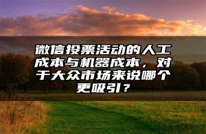 微信投票活动的人工成本与机器成本，对于大众市场来说哪个更吸引？