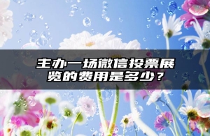 主办一场微信投票展览的费用是多少？