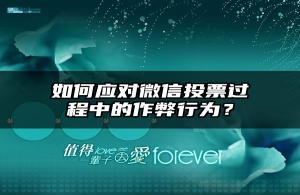 如何应对微信投票过程中的作弊行为？