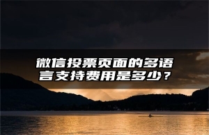 微信投票页面的多语言支持费用是多少？