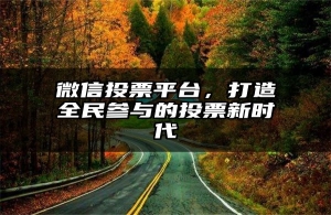 微信投票平台，打造全民参与的投票新时代