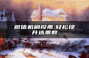 微信机刷投票,轻松提升选票数