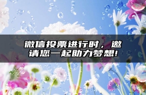 微信投票进行时，邀请您一起助力梦想!