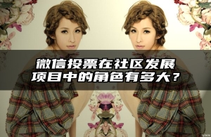 微信投票在社区发展项目中的角色有多大？