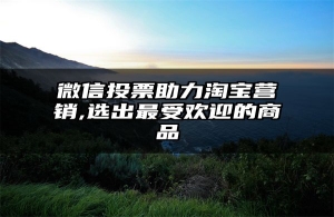 微信投票助力淘宝营销,选出最受欢迎的商品