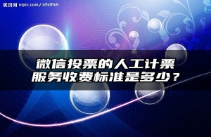 微信投票的人工计票服务收费标准是多少？