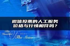 微信投票的人工服务价格与行情相符吗？