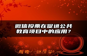 微信投票在促进公共教育项目中的应用？