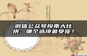 微信公众号投票大比拼：哪个选项最受宠？