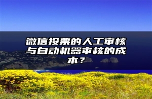 微信投票的人工审核与自动机器审核的成本？