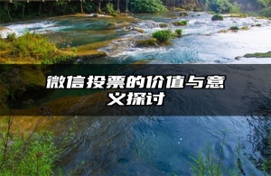 微信投票的价值与意义探讨