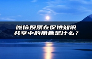 微信投票在促进知识共享中的角色是什么？