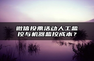 微信投票活动人工监控与机器监控成本？