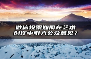 微信投票如何在艺术创作中引入公众意见？
