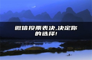 微信投票表决,决定你的选择!
