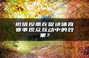 微信投票在促进体育赛事观众互动中的效果？