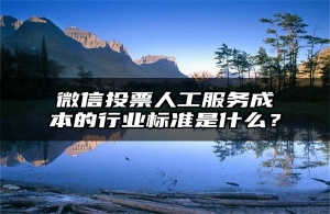 微信投票人工服务成本的行业标准是什么？