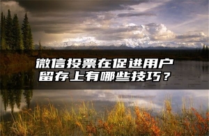 微信投票在促进用户留存上有哪些技巧？