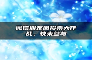 微信朋友圈投票大作战，快来参与