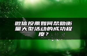 微信投票如何帮助衡量大型活动的成功程度？