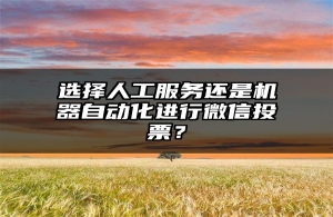 选择人工服务还是机器自动化进行微信投票？
