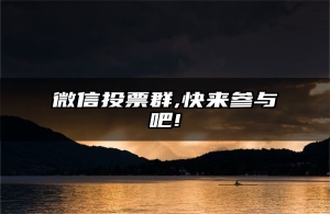 微信投票群,快来参与吧!