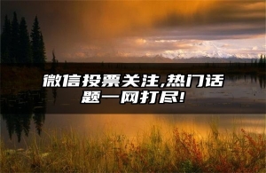 微信投票关注,热门话题一网打尽!