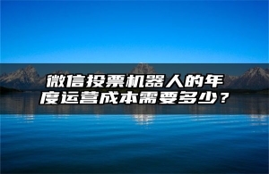 微信投票机器人的年度运营成本需要多少？