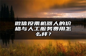 微信投票机器人的价格与人工服务费用怎么样？