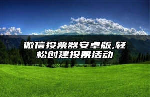 微信投票器安卓版,轻松创建投票活动
