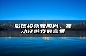 微信投票新风尚，互动评选我最喜爱