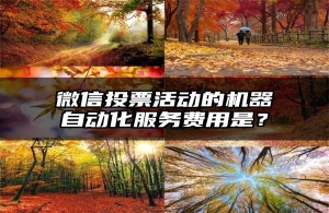 微信投票活动的机器自动化服务费用是？