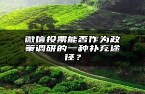 微信投票能否作为政策调研的一种补充途径？