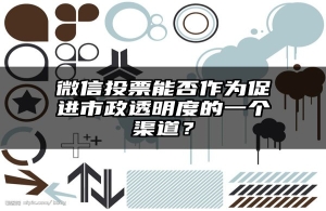 微信投票能否作为促进市政透明度的一个渠道？